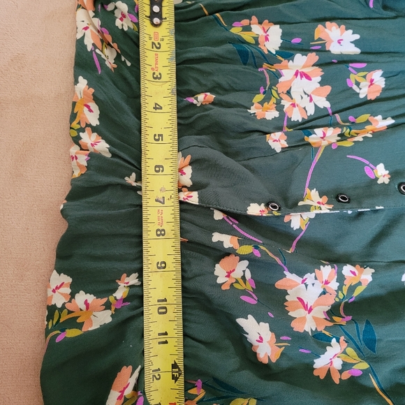 Beautiful bohemian floral green maxi long dress size L - Picture 8 of 10